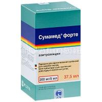 Сумамед форте фл.(пор. д/приг. сусп. д/приема внутрь) 200мг/5мл 35,573г №1 (Pliva/Хорватия)