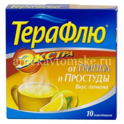 ТераФлю от гриппа и простуды Экстра пак.(пор. д/р-ра орал.) №10 (лимон) (Delpharm Orleans/Франция)