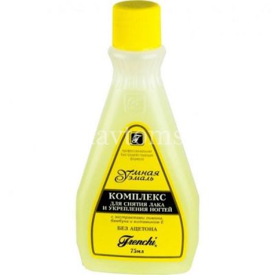 Жидкость для снятия лака УМНАЯ ЭМАЛЬ (комплекс с эктр. бамбука, протеина, вит. Е) лимон 75мл (Frenchi Products/США)