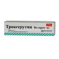 Троксерутин ДС туб.(гель) 2% 40г (Vetprom/Болгария)