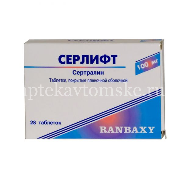 Серлифт таб. п/пл.об. 100мг №28 (Sun Pharmaceutical Industries Ltd ...