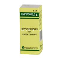 Ципромед фл.-кап.(капли глазн.) 0,3% 5мл (Sentiss Pharma/Индия)