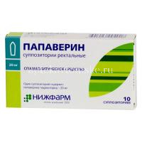 Папаверина гидрохлорид супп. рект. 20мг №10 (Нижфарм/Россия)