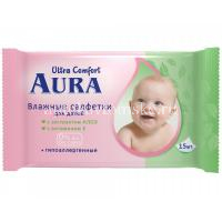 Салфетки детские AURA Ultra Comfort влажн. №15 (Коттон Клаб/Россия)