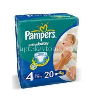 Подгузники PAMPERS Active baby Dry (9-14кг) №20 (Проктер энд Гэмбл-Новомосковск/Россия)