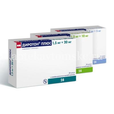 Диротон плюс капс. с модиф. высв. 1,5мг + 5мг №28 (Gedeon Richter/Венгрия/Гедеон Рихтер-РУС/Россия)