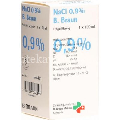 Натрия хлорид Браун бут. п/э.(р-р д/инф.) 0,9% 100мл №20 (B.Braun Melsungen/Германия)