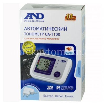 Тонометр AND UA-1100 (автомат с адаптером и манжетой) (AND/Япония)