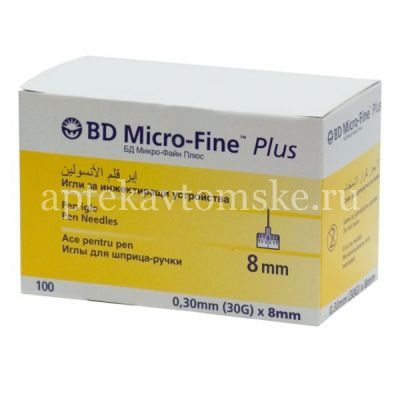 Игла Micro-Fine + 30G 0,3х8мм №100 (Becton Dickinson/Ирландия)
