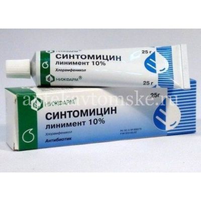 Синтомицин туба(линим. д/наружн. прим.) 10% 25г №1 (Нижфарм/Россия)