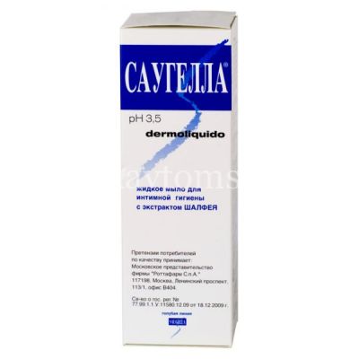 Мыло САУГЕЛЛА Дермоликвидо д/интим. гигиены 250мл (Rottapharm/Италия)