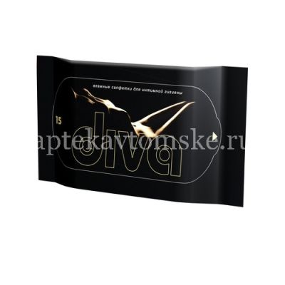 Салфетки DIVA (ДИВА) Delicate Black влажн. д/интимн. гигиены (экстракт ромашки) №15 (Авангард/Россия)