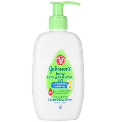 Гель для купания ДЖОНСОН baby "3 в 1" 200мл (Johnson&Johnson/Франция)
