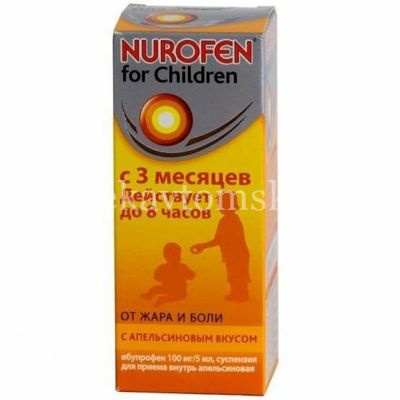 Нурофен для детей фл.(сусп. орал. апельсиновая) 100мг/5мл 150мл (Reckitt Benckiser Healthcare/Индия)