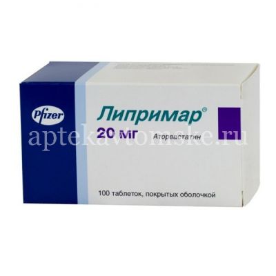 Липримар таб. п/пл. об. 20мг №100 (Pfizer Pharmaceuticals LLC/Пуэрто-Рико/Pfizer Manufacturing Deutschland/Германия)