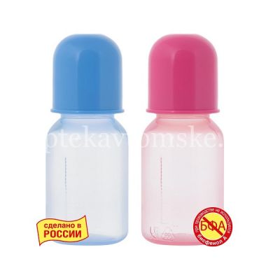 Бутылочка детская КУРНОСИКИ 11129 цветная сил. соска с рожд. 125мл (Мир Детства/Россия)