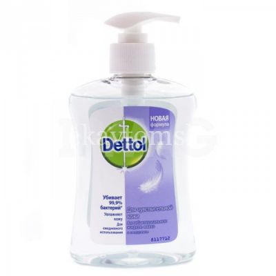 Деттол (Dettol) мыло д/рук антибактериальное жидк. с глицерином д/чувств. кожи 250мл (дозатор) (Reckitt Benckiser/Франция)