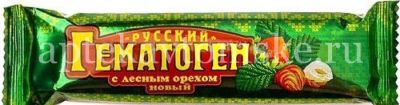 Гематоген русский новый плитка 40г (лесн. орех) (Фарм-про/Россия)