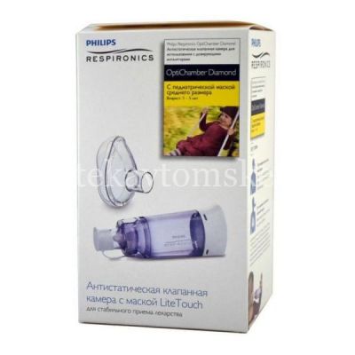 Спейсер RESPIRONICS Optichamber Diamond с детской средней маской (1-5лет) (Respironics Respiratory Drug Delivery/Великобритания)