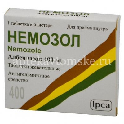 Немозол таб. жев. 400мг №1 (Ipca Laboratories/Индия)